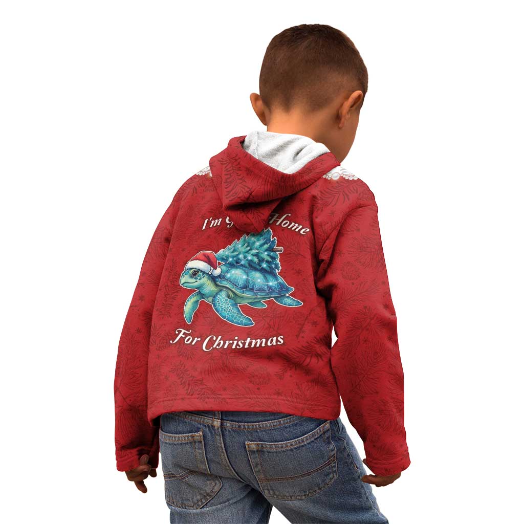 Western Yoke Kid Hoodie Turtle Going Home For Christmas - Wonder Print Shop