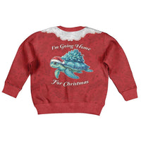 Western Yoke Kid Ugly Christmas Sweater Turtle Going Home For Christmas - Wonder Print Shop