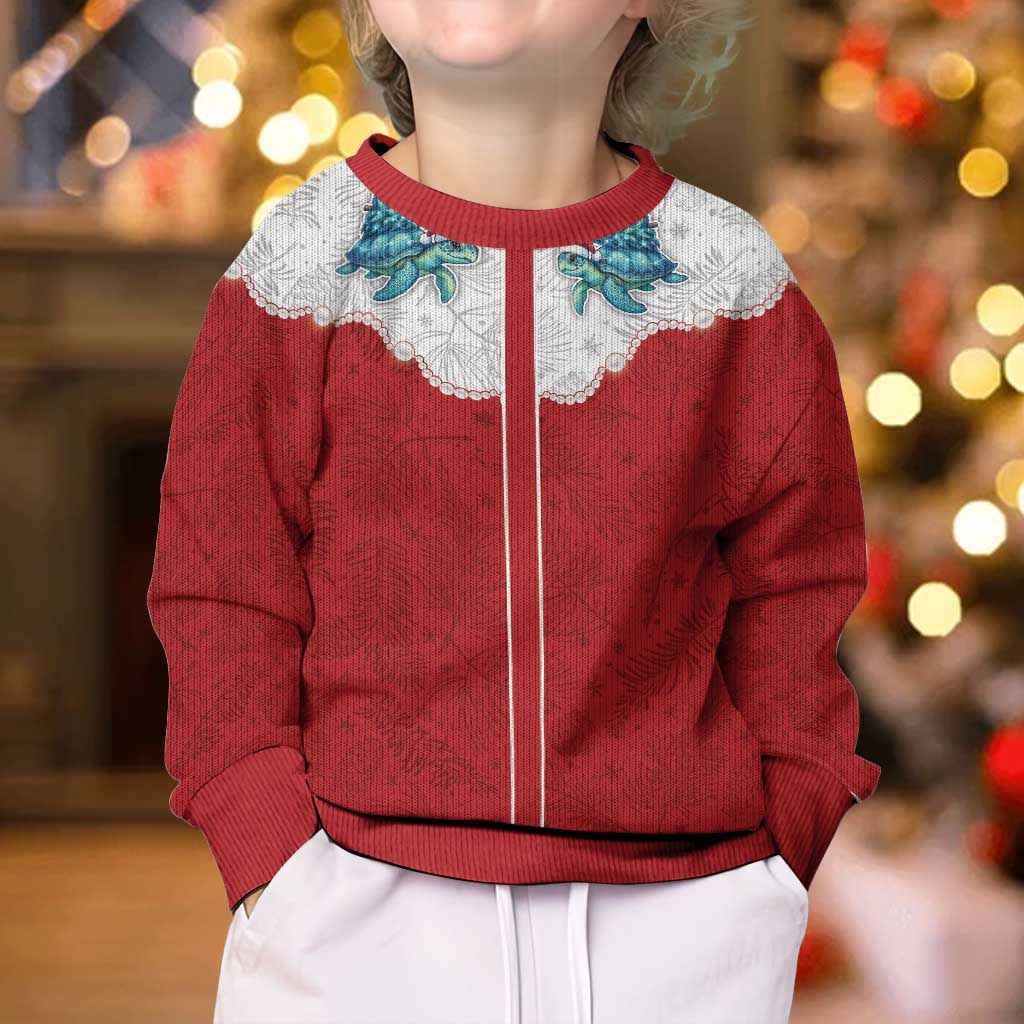Western Yoke Kid Ugly Christmas Sweater Turtle Going Home For Christmas - Wonder Print Shop