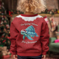 Western Yoke Kid Ugly Christmas Sweater Turtle Going Home For Christmas - Wonder Print Shop