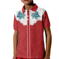 Western Yoke Kid Polo Shirt Turtle Going Home For Christmas - Wonder Print Shop