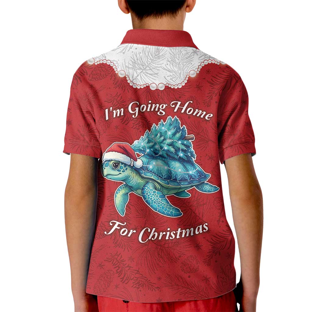 Western Yoke Kid Polo Shirt Turtle Going Home For Christmas - Wonder Print Shop