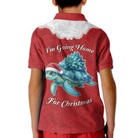 Western Yoke Kid Polo Shirt Turtle Going Home For Christmas - Wonder Print Shop