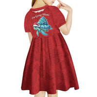 Western Yoke Kid Short Sleeve Dress Turtle Going Home For Christmas - Wonder Print Shop