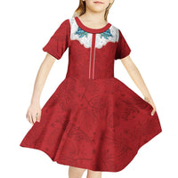 Western Yoke Kid Short Sleeve Dress Turtle Going Home For Christmas - Wonder Print Shop