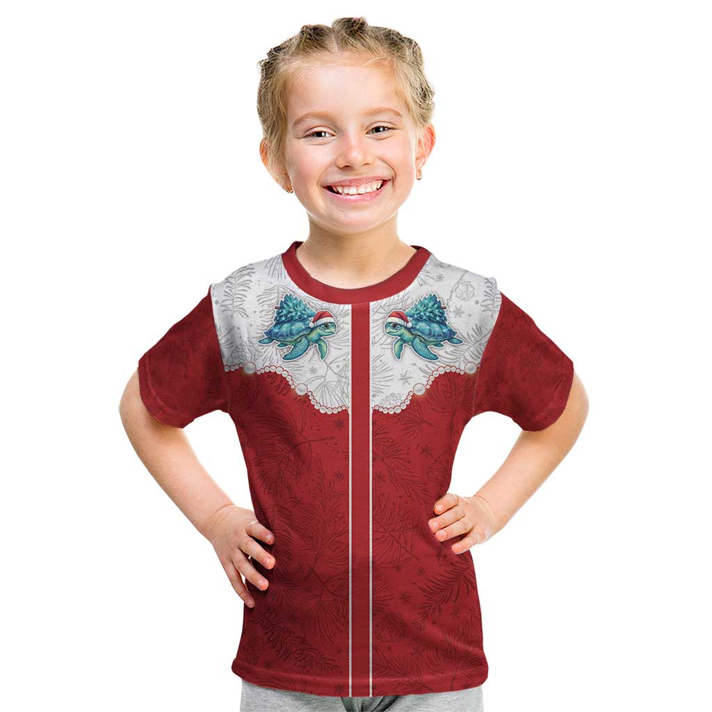 Western Yoke Kid T Shirt Turtle Going Home For Christmas - Wonder Print Shop