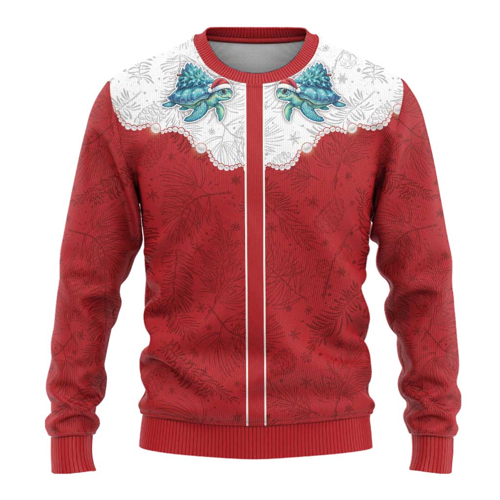 Western Yoke Ugly Christmas Sweater Turtle Going Home For Christmas - Wonder Print Shop