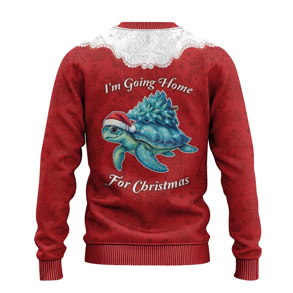 Western Yoke Ugly Christmas Sweater Turtle Going Home For Christmas - Wonder Print Shop