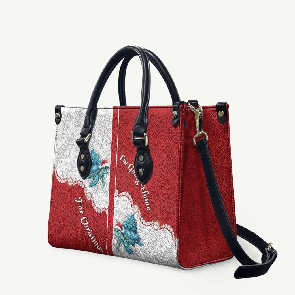 Western Yoke Leather Bag Turtle Going Home For Christmas - Wonder Print Shop