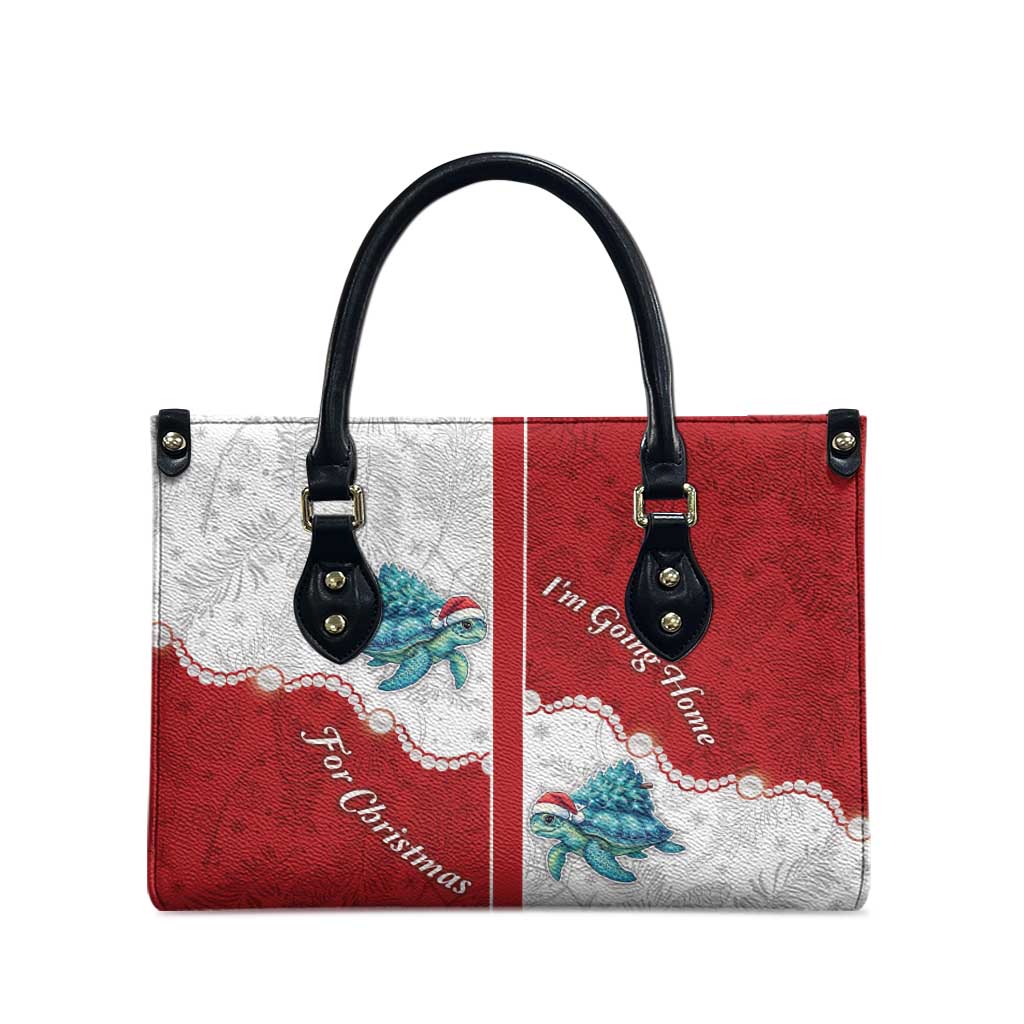 Western Yoke Leather Bag Turtle Going Home For Christmas - Wonder Print Shop