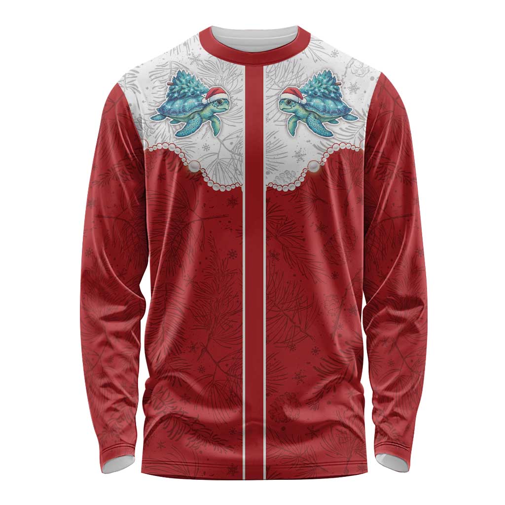 Western Yoke Long Sleeve Shirt Turtle Going Home For Christmas - Wonder Print Shop