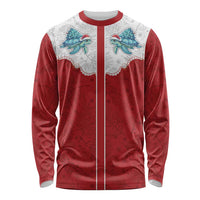 Western Yoke Long Sleeve Shirt Turtle Going Home For Christmas - Wonder Print Shop