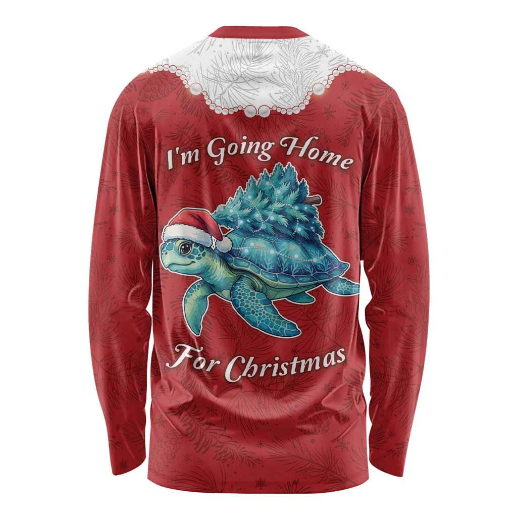 Western Yoke Long Sleeve Shirt Turtle Going Home For Christmas - Wonder Print Shop