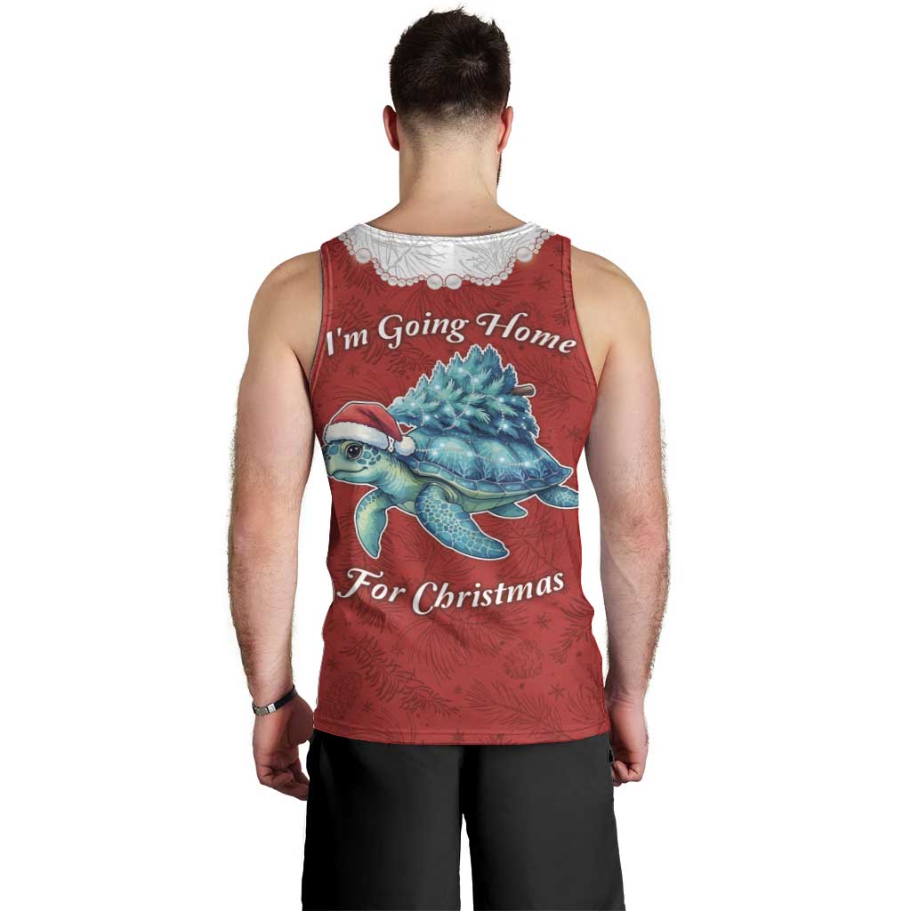 Western Yoke Men Tank Top Turtle Going Home For Christmas - Wonder Print Shop