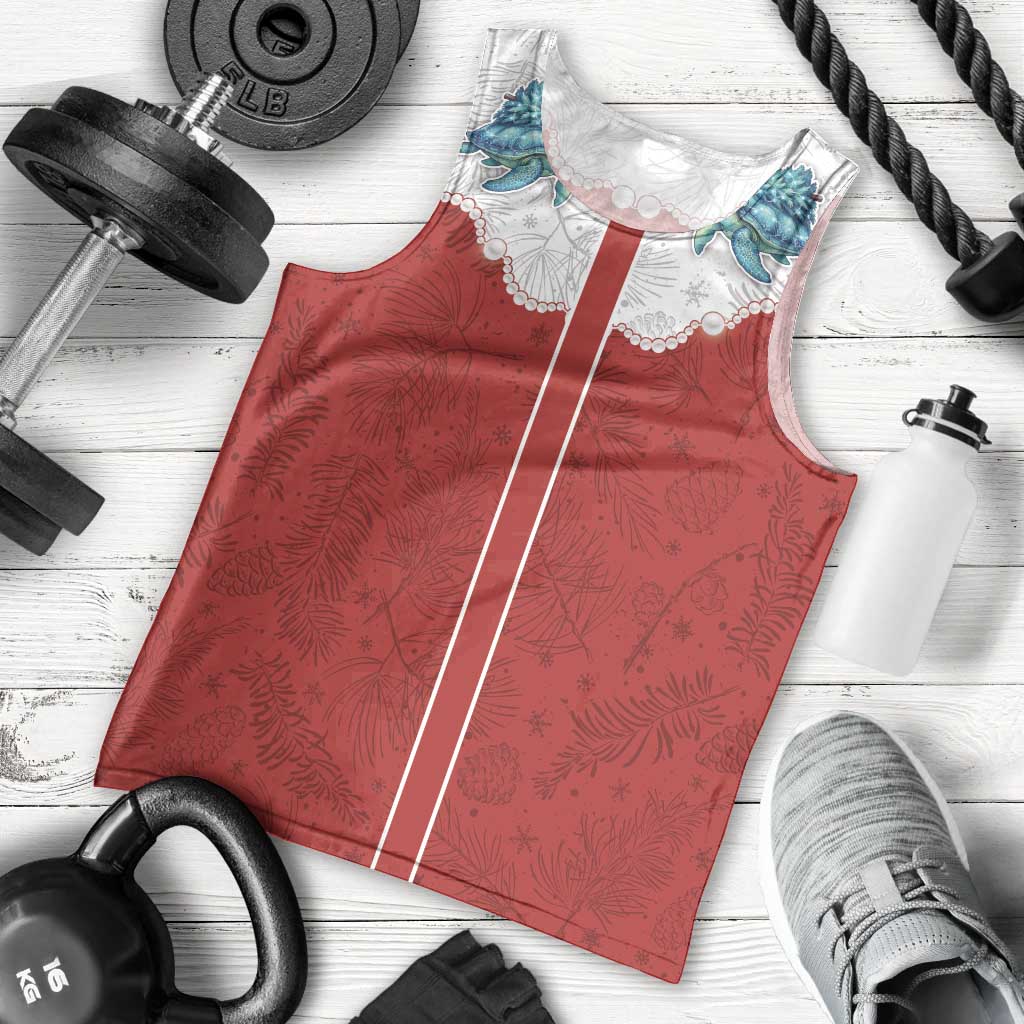 Western Yoke Men Tank Top Turtle Going Home For Christmas - Wonder Print Shop