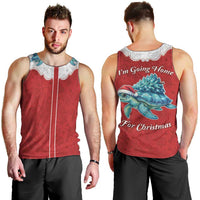 Western Yoke Men Tank Top Turtle Going Home For Christmas - Wonder Print Shop