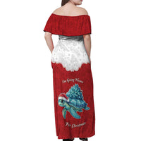 Western Yoke Off Shoulder Maxi Dress Turtle Going Home For Christmas - Wonder Print Shop