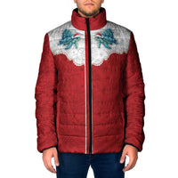 Western Yoke Padded Jacket Turtle Going Home For Christmas - Wonder Print Shop