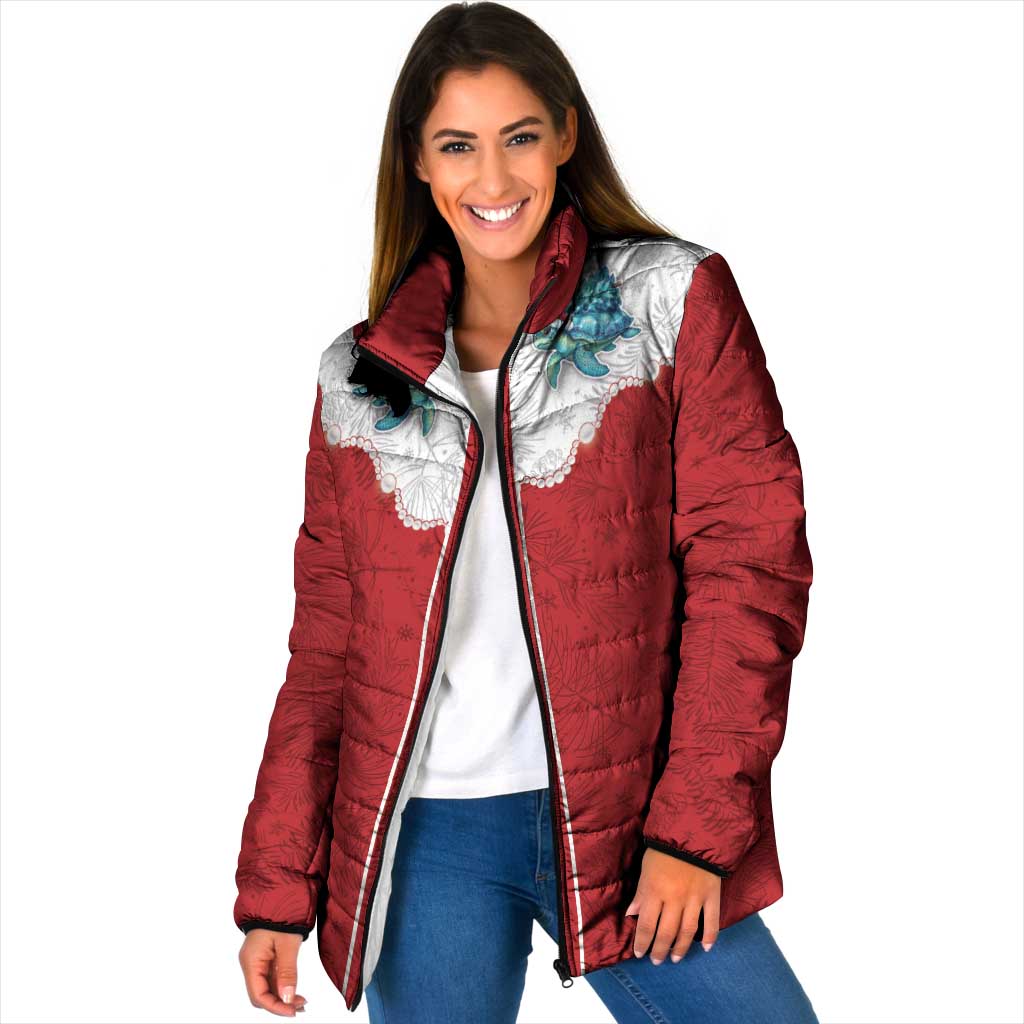 Western Yoke Padded Jacket Turtle Going Home For Christmas - Wonder Print Shop