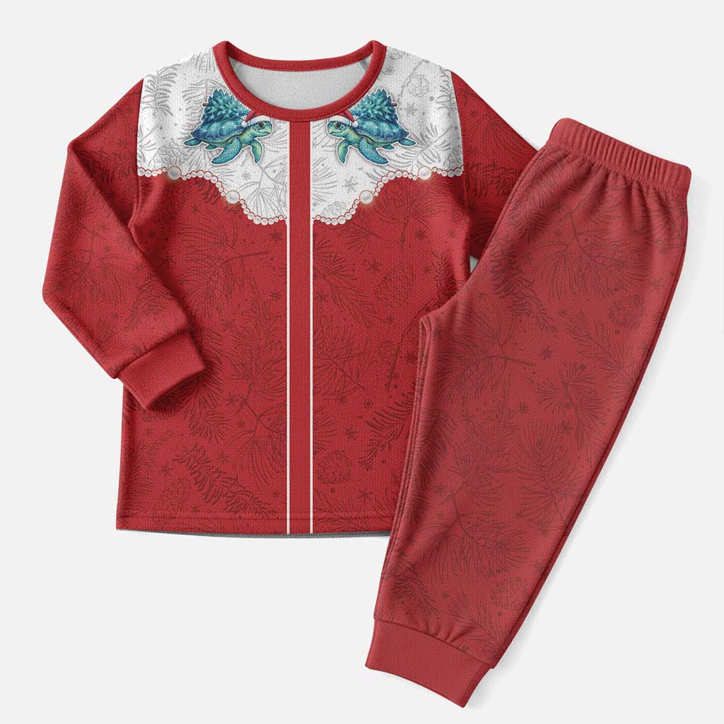 Western Yoke Christmas Pajama Set Turtle Going Home For Christmas - Wonder Print Shop