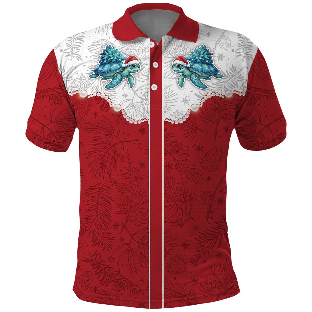 Western Yoke Polo Shirt Turtle Going Home For Christmas - Wonder Print Shop