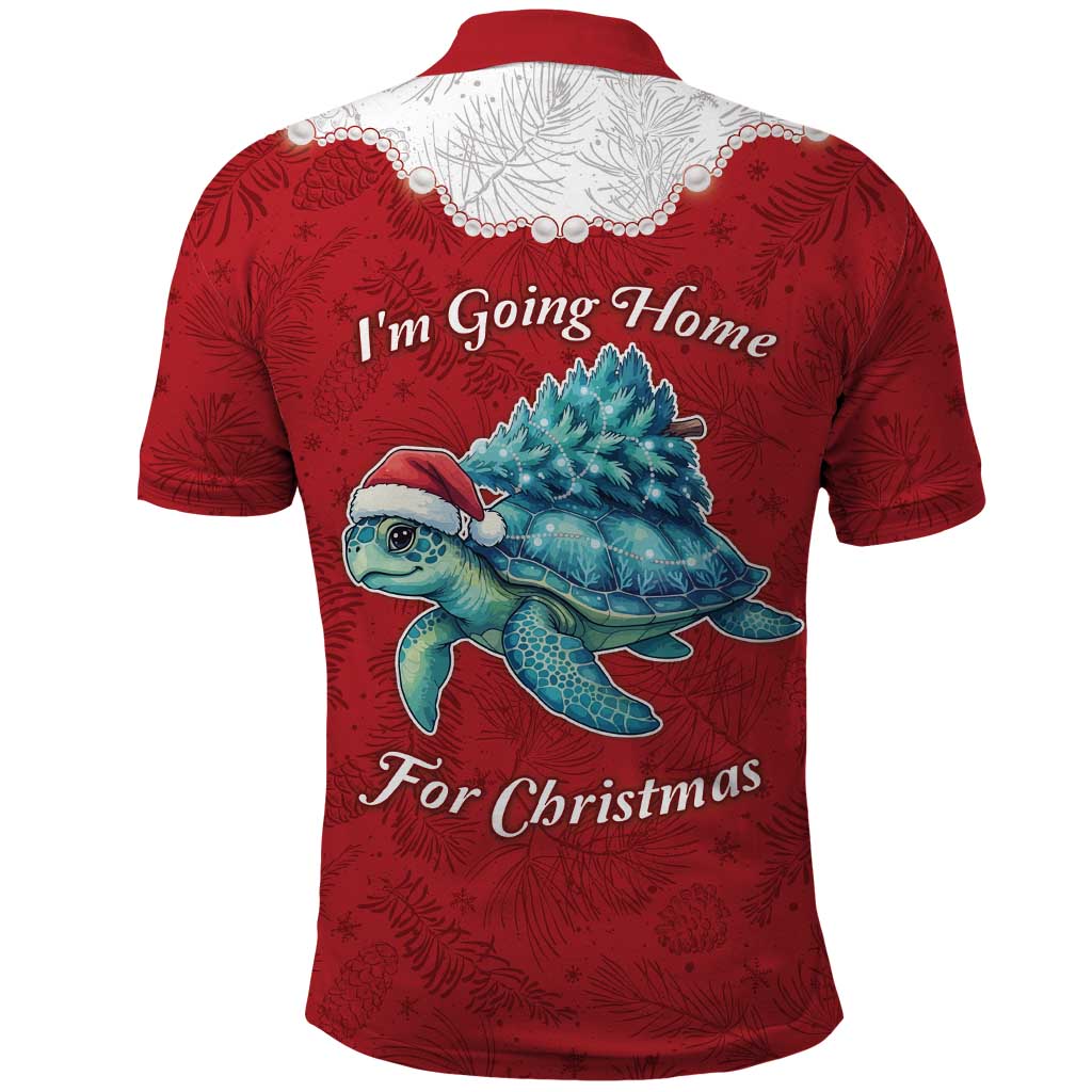 Western Yoke Polo Shirt Turtle Going Home For Christmas - Wonder Print Shop