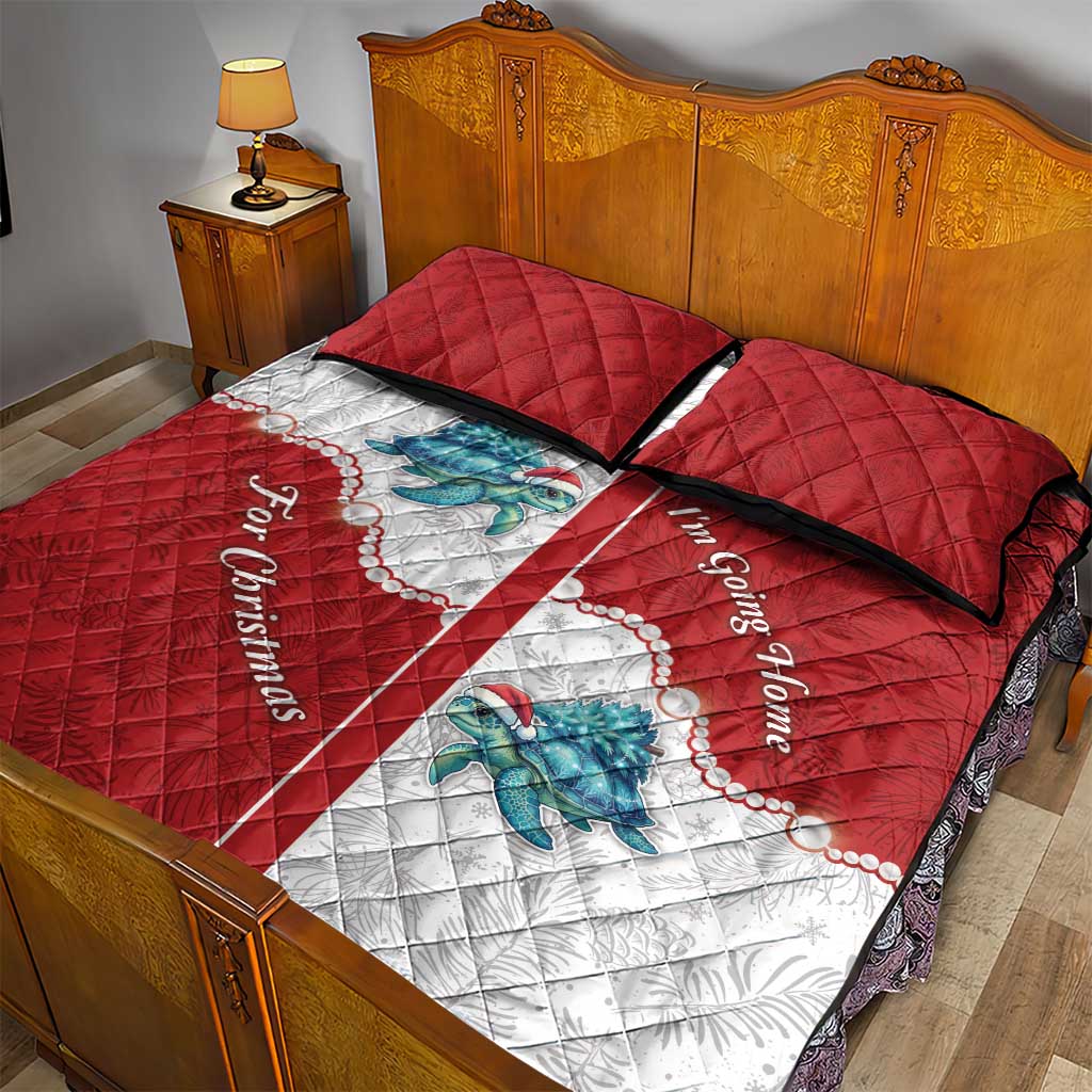 Western Yoke Quilt Bed Set Turtle Going Home For Christmas - Wonder Print Shop