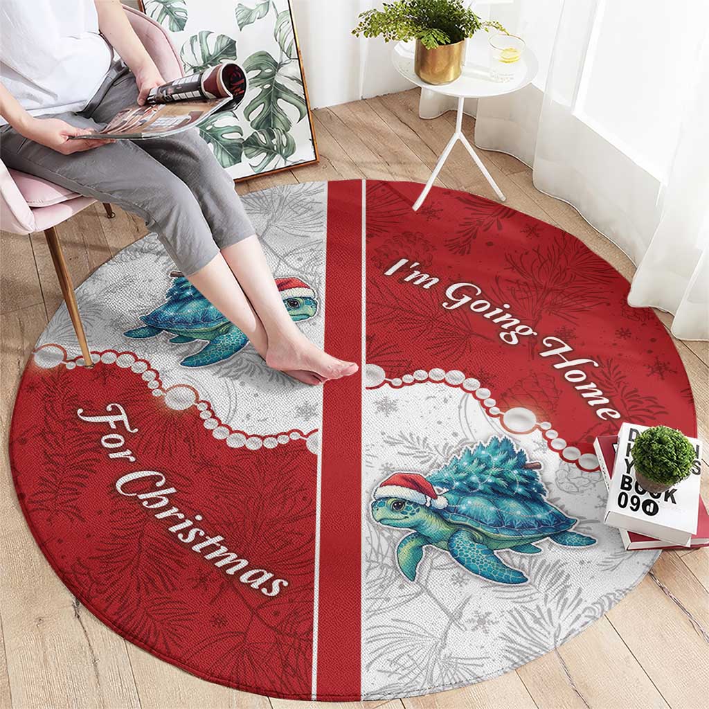 Western Yoke Round Carpet Turtle Going Home For Christmas - Wonder Print Shop