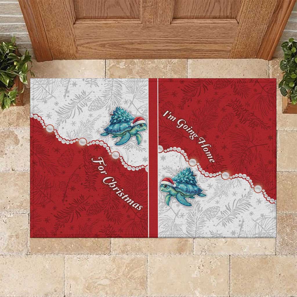 Western Yoke Rubber Doormat Turtle Going Home For Christmas - Wonder Print Shop