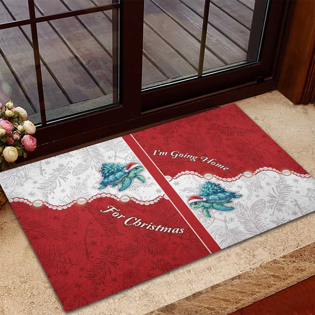 Western Yoke Rubber Doormat Turtle Going Home For Christmas - Wonder Print Shop