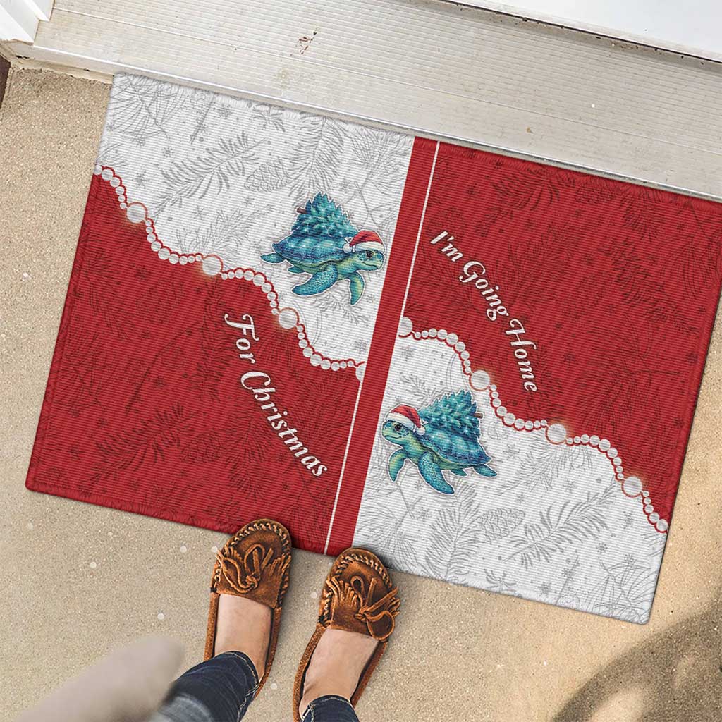 Western Yoke Rubber Doormat Turtle Going Home For Christmas - Wonder Print Shop