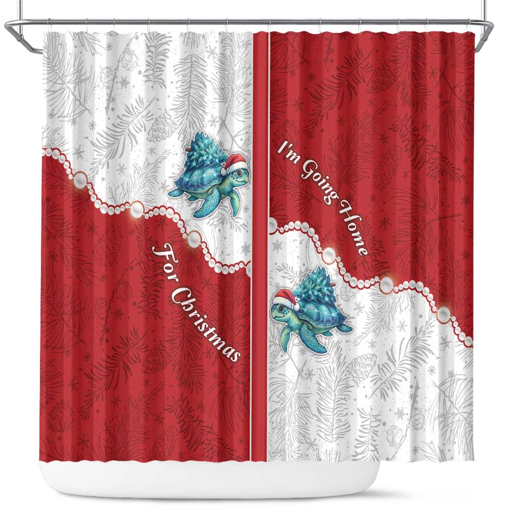 Western Yoke Shower Curtain Turtle Going Home For Christmas - Wonder Print Shop