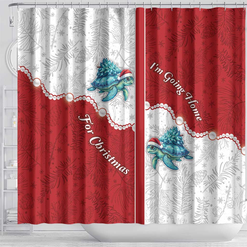 Western Yoke Shower Curtain Turtle Going Home For Christmas - Wonder Print Shop