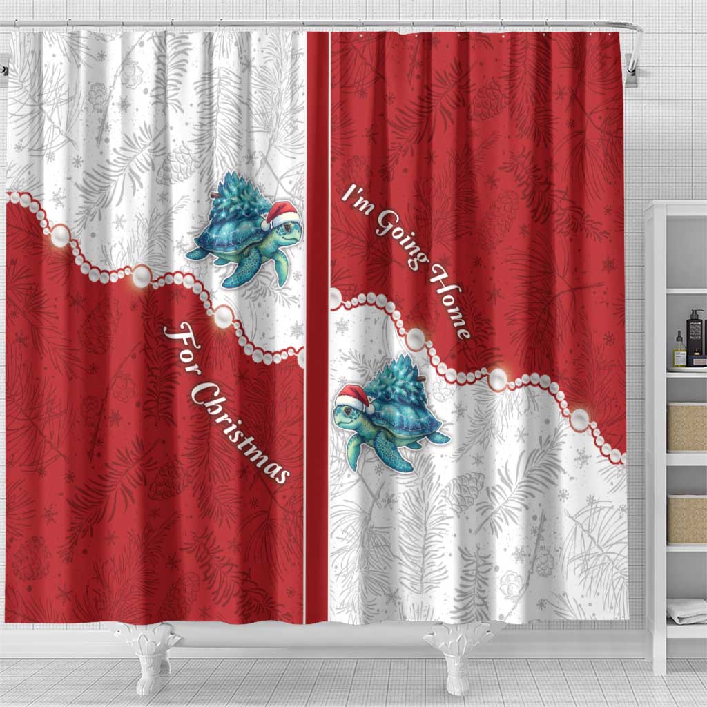 Western Yoke Shower Curtain Turtle Going Home For Christmas - Wonder Print Shop