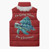 Western Yoke Sleeveless Puffer Jacket Turtle Going Home For Christmas - Wonder Print Shop