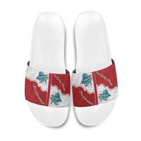 Western Yoke Slide Sandals Turtle Going Home For Christmas - Wonder Print Shop