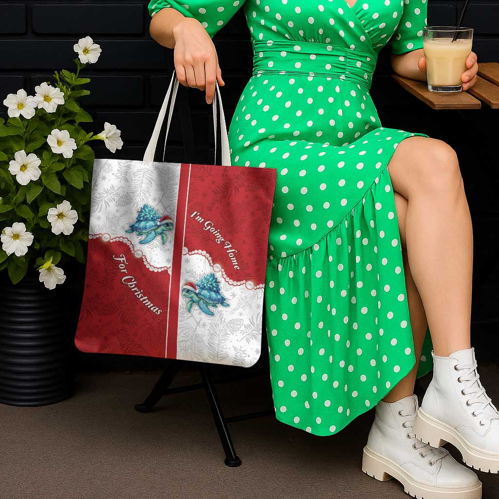 Western Yoke Tote Bag Turtle Going Home For Christmas - Wonder Print Shop