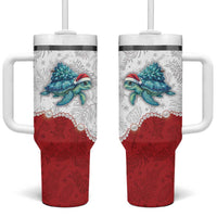 Western Yoke Tumbler With Handle Turtle Going Home For Christmas - Wonder Print Shop