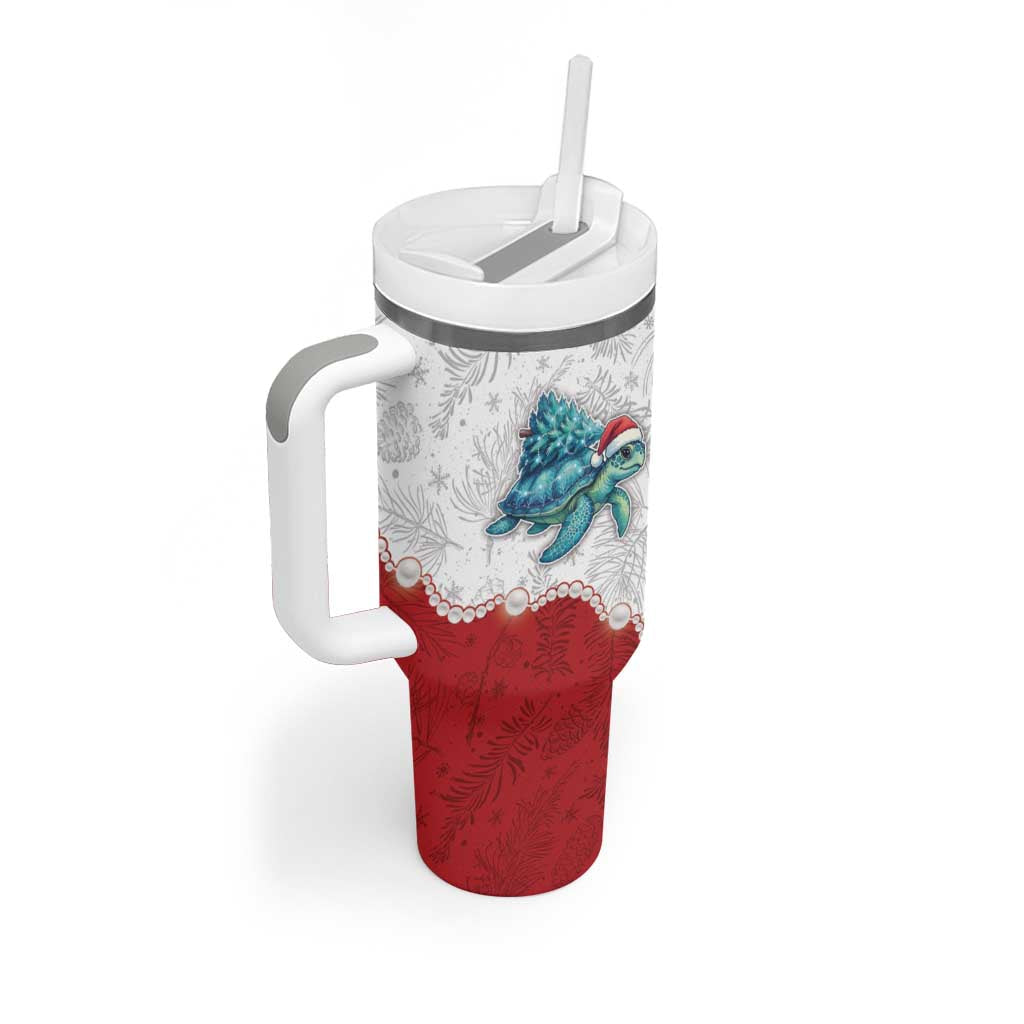 Western Yoke Tumbler With Handle Turtle Going Home For Christmas - Wonder Print Shop