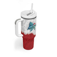 Western Yoke Tumbler With Handle Turtle Going Home For Christmas - Wonder Print Shop
