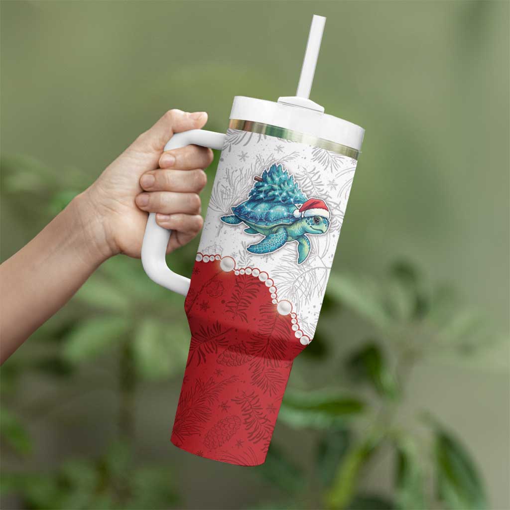 Western Yoke Tumbler With Handle Turtle Going Home For Christmas - Wonder Print Shop