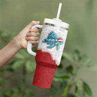 Western Yoke Tumbler With Handle Turtle Going Home For Christmas - Wonder Print Shop