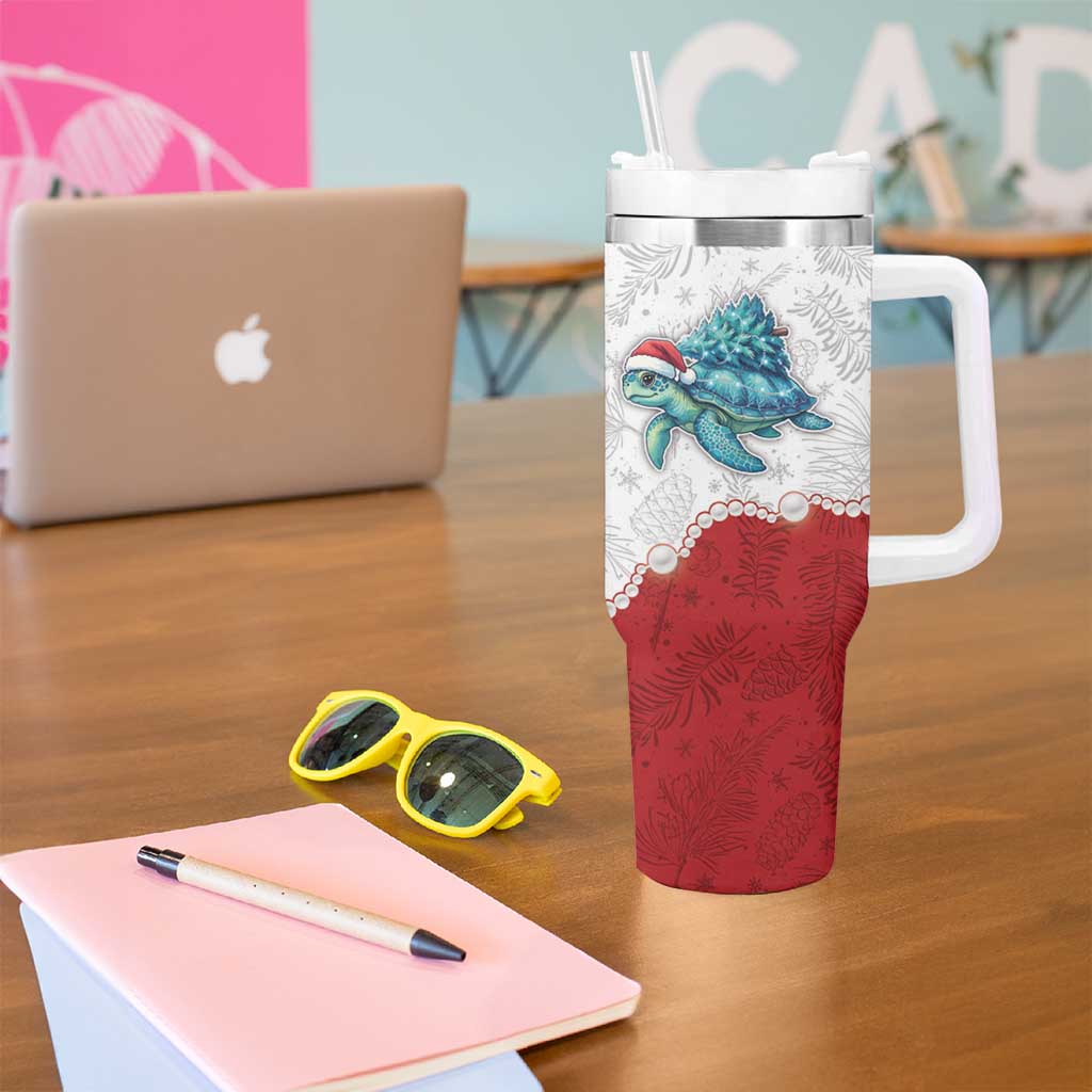 Western Yoke Tumbler With Handle Turtle Going Home For Christmas - Wonder Print Shop
