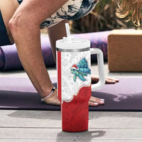 Western Yoke Tumbler With Handle Turtle Going Home For Christmas - Wonder Print Shop