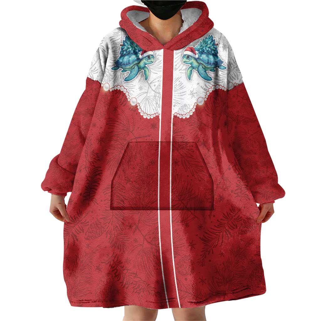 Western Yoke Wearable Blanket Hoodie Turtle Going Home For Christmas - Wonder Print Shop
