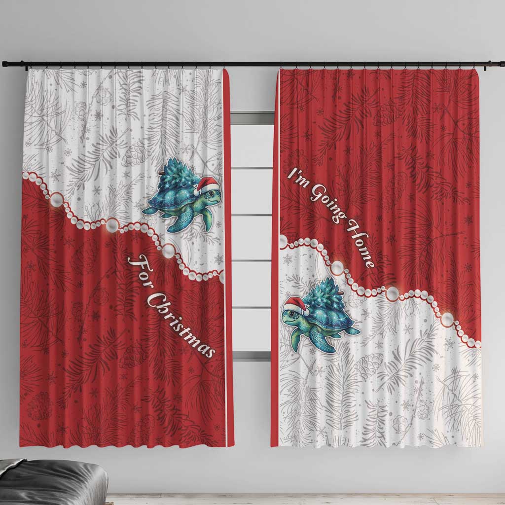 Western Yoke Window Curtain Turtle Going Home For Christmas - Wonder Print Shop