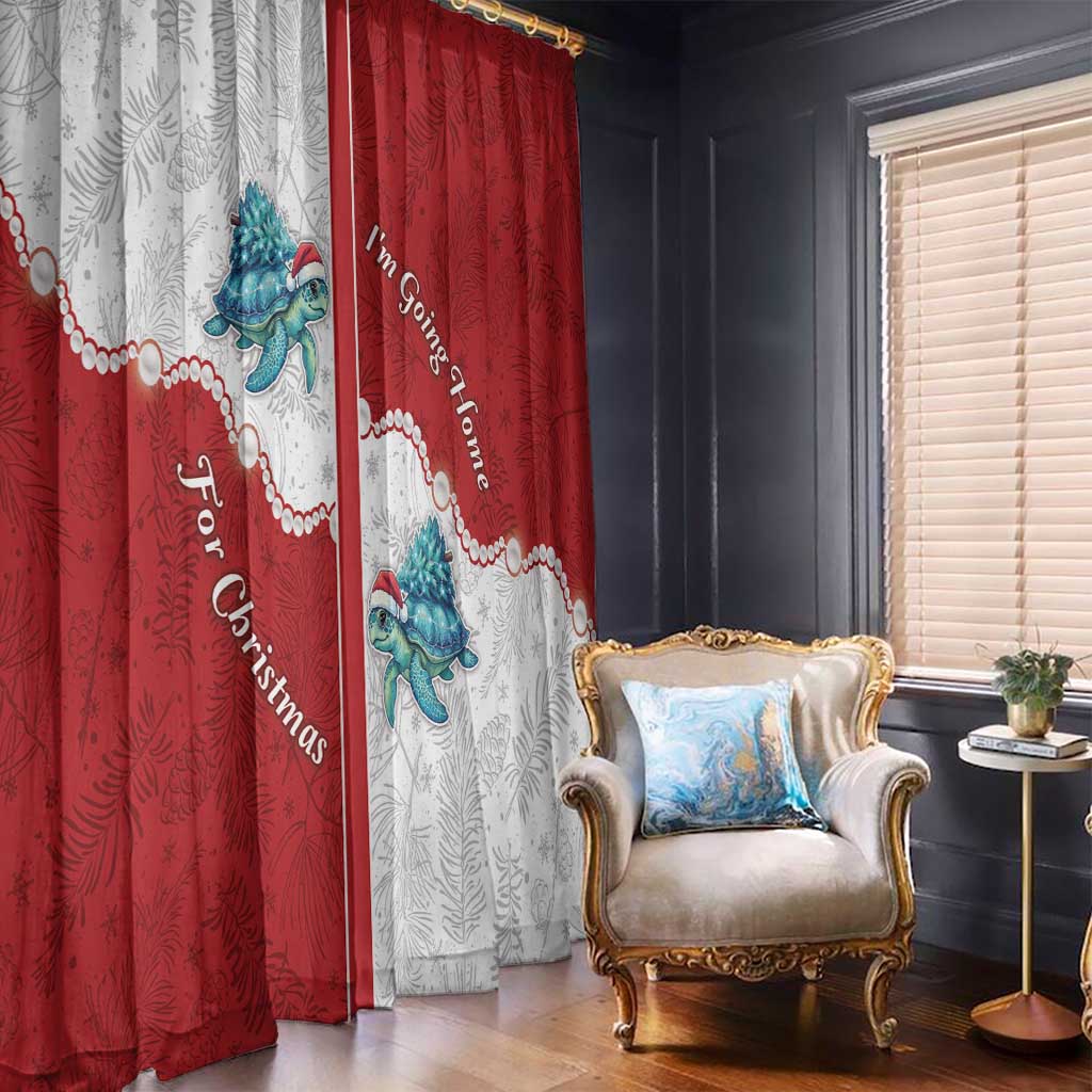 Western Yoke Window Curtain Turtle Going Home For Christmas - Wonder Print Shop