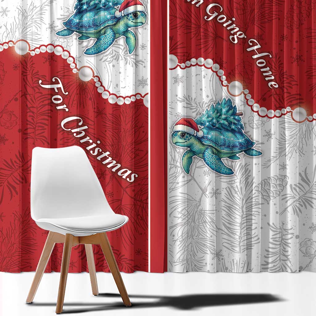 Western Yoke Window Curtain Turtle Going Home For Christmas - Wonder Print Shop