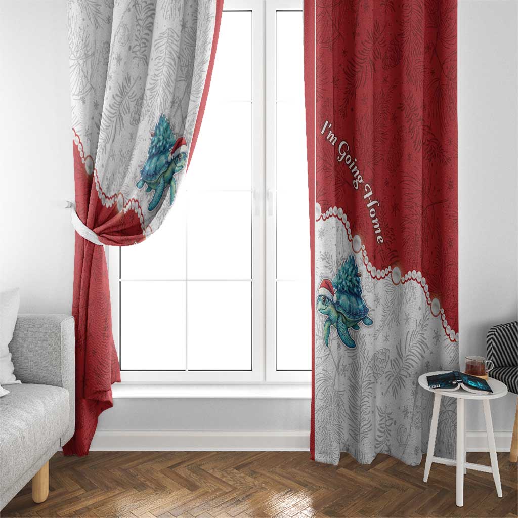 Western Yoke Window Curtain Turtle Going Home For Christmas - Wonder Print Shop