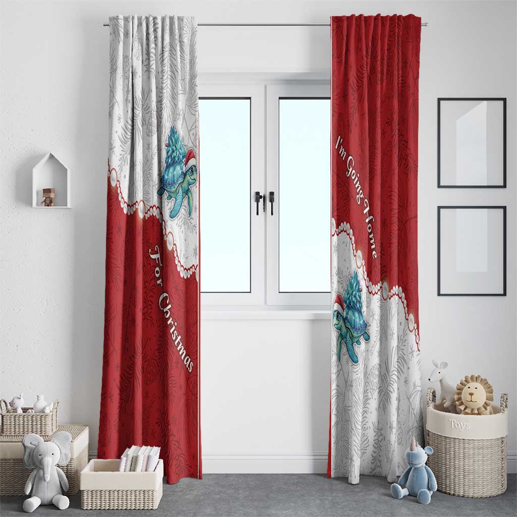 Western Yoke Window Curtain Turtle Going Home For Christmas - Wonder Print Shop